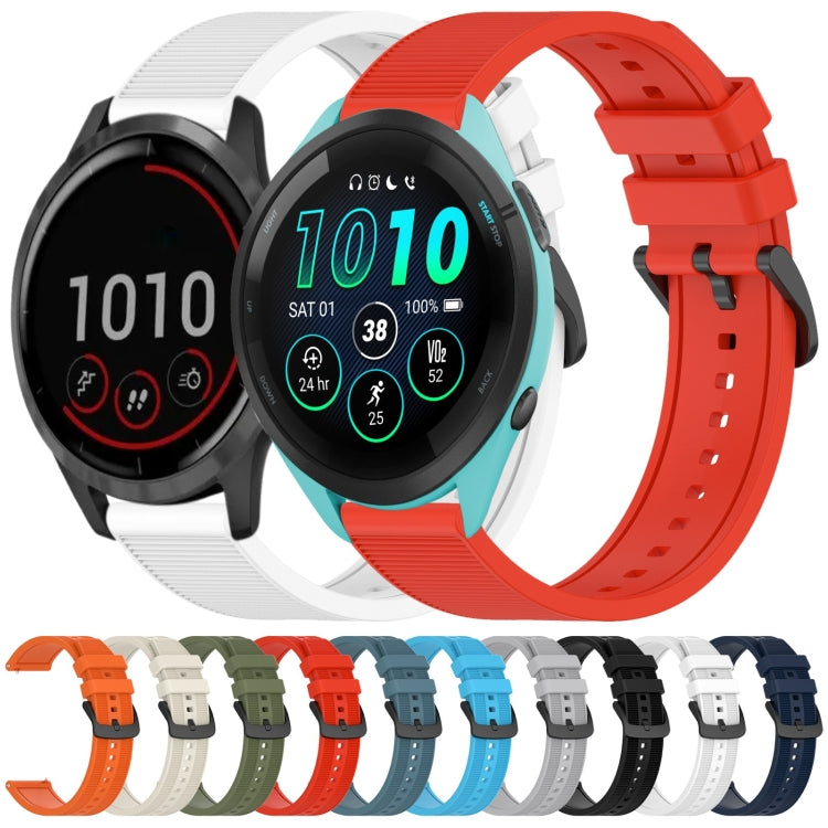 For Garmin Vivoactive 4 22mm Textured Silicone Solid Color Watch Band(Black) - Watch Bands by PMC TechLife | Online Shopping South Africa | PMC TechLife