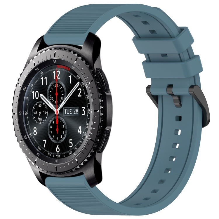 For Samsung Gear S3 Frontier 22mm Textured Silicone Solid Color Watch Band(Rock Cyan) - Watch Bands by PMC Jewellery | Online Shopping South Africa | PMC Jewellery