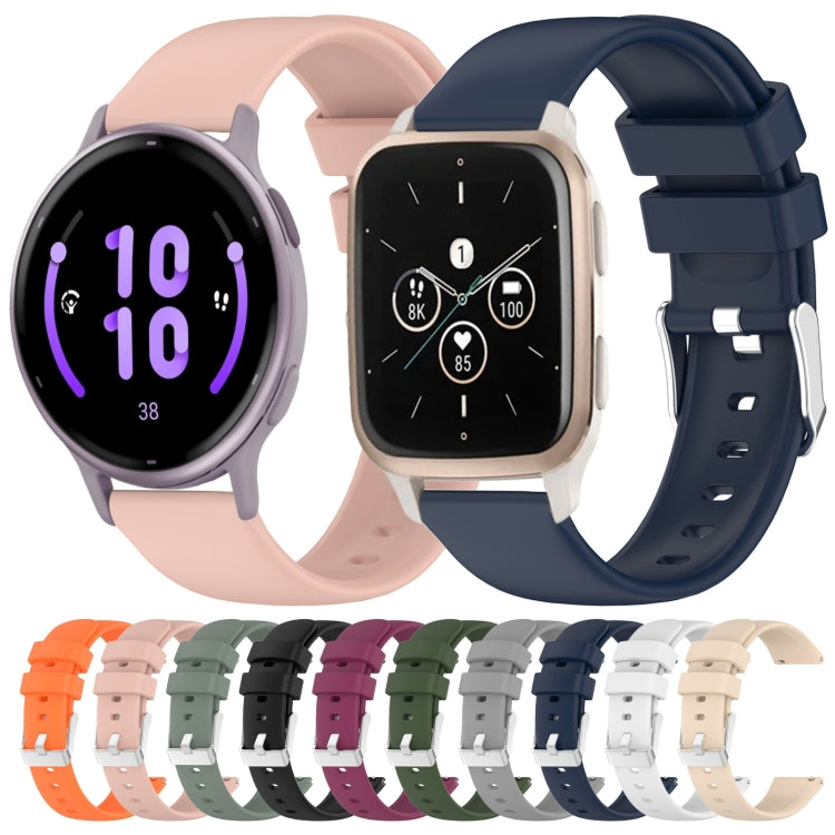 Compatible with Garmin Venu SQ 20mm Smooth Solid Color Silicone Watch Band(Grey) - Watch Bands by PMC TechLife | Online Shopping South Africa | PMC TechLife | Buy Now Pay Later Mobicred