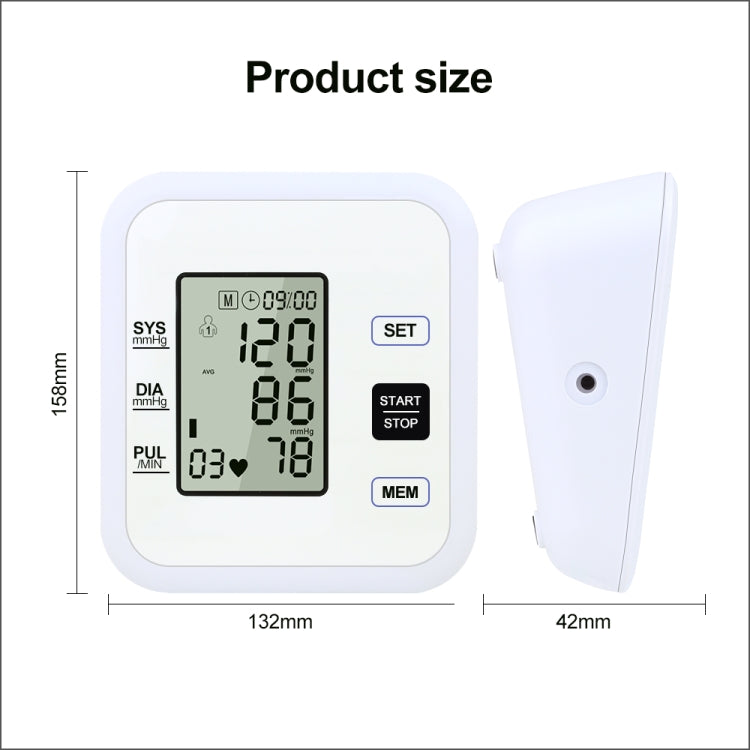 RZ205 Blood Pressures Automatic Digital Upper Arm Heart Beat Rate Pulse Monitor Meter Tonometer Equipment Sphygmomanometer - Sphygmomanometer by PMC Jewellery | Online Shopping South Africa | PMC Jewellery