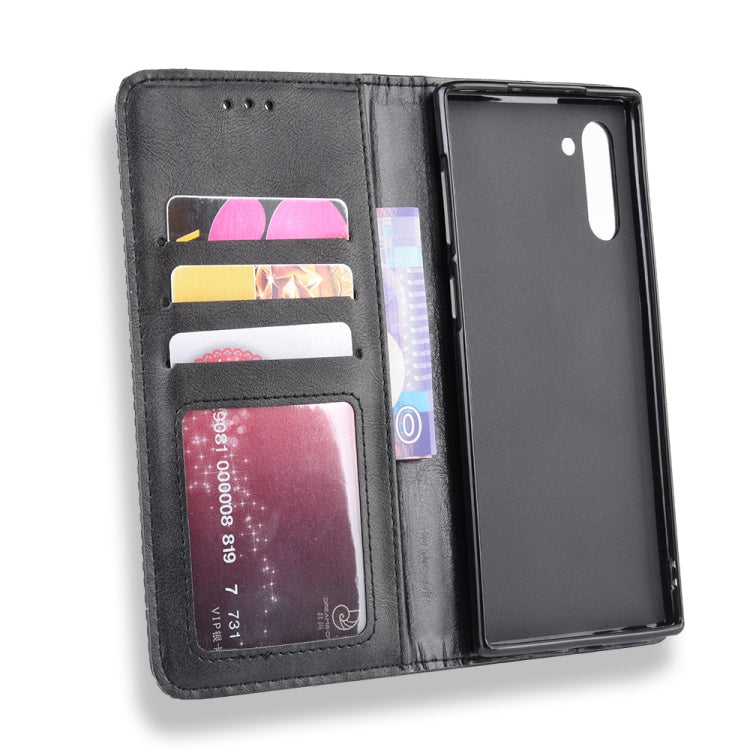 Magnetic Buckle Retro Crazy Horse Texture Horizontal Flip Leather Case for Galaxy Note 10 , with Holder & Card Slots & Photo Frame(Black) - Galaxy Phone Cases by PMC TechLife | Online Shopping South Africa | PMC TechLife