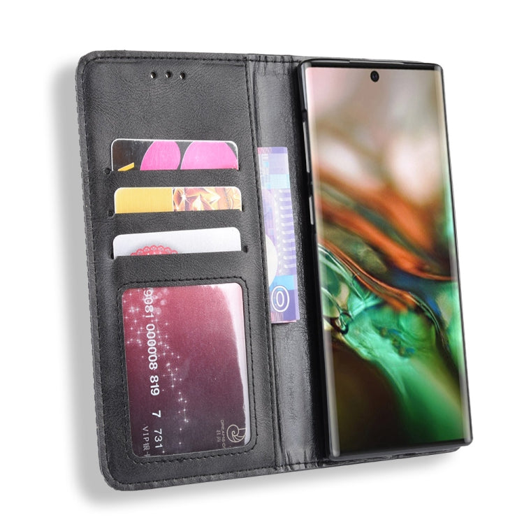 Magnetic Buckle Retro Crazy Horse Texture Horizontal Flip Leather Case for Galaxy Note 10 , with Holder & Card Slots & Photo Frame(Black) - Galaxy Phone Cases by PMC TechLife | Online Shopping South Africa | PMC TechLife