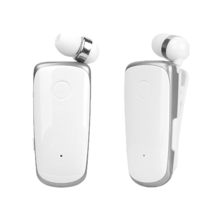 K39 Wireless Bluetooth Headset CSR DSP chip In-Ear Vibrating Alert Wear Clip Hands Free Earphone (White) - Bluetooth Earphone by PMC Jewellery | Online Shopping South Africa | PMC Jewellery