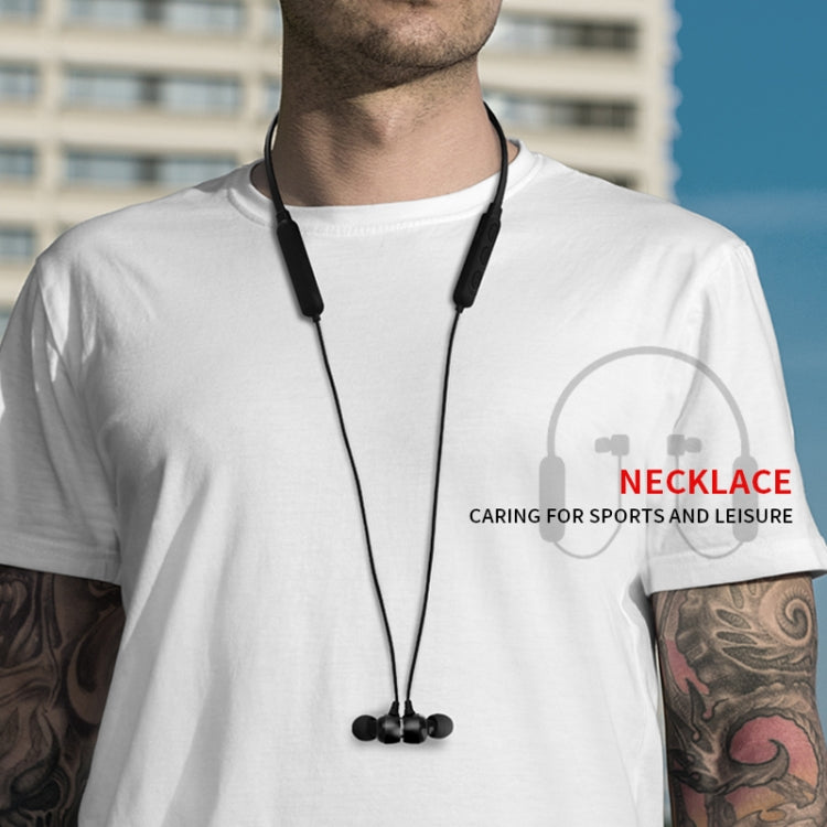 DM-22 Magnetic Bluetooth Earphone DM-22 Neckband Sport headset with Mic Wireless Handsfree Earphoness(White) - Neck-mounted Earphone by PMC TechLife | Online Shopping South Africa | PMC TechLife