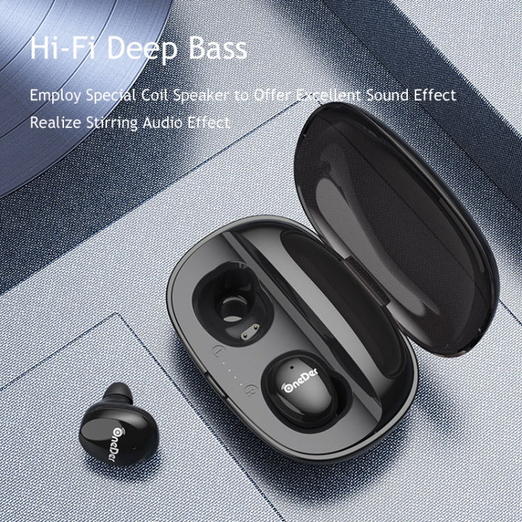 OneDer W12 Wireless Earphone with Waterproof IPX5 HD Stereo Sound TWS Bluetooth Earphone(Black) - free shipping - PMC TechLife - Order now!