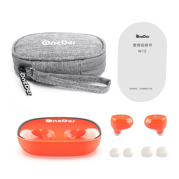 OneDer W12 Wireless Earphone with Waterproof IPX5 HD Stereo Sound TWS Bluetooth Earphone(Orange) - free shipping - PMC TechLife - Order now!