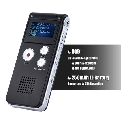 SK-012 8GB Voice Recorder USB Professional Dictaphone  Digital Audio With WAV MP3 Player VAR   Function Record(Grey) -  by PMC Jewellery | Online Shopping South Africa | PMC Jewellery