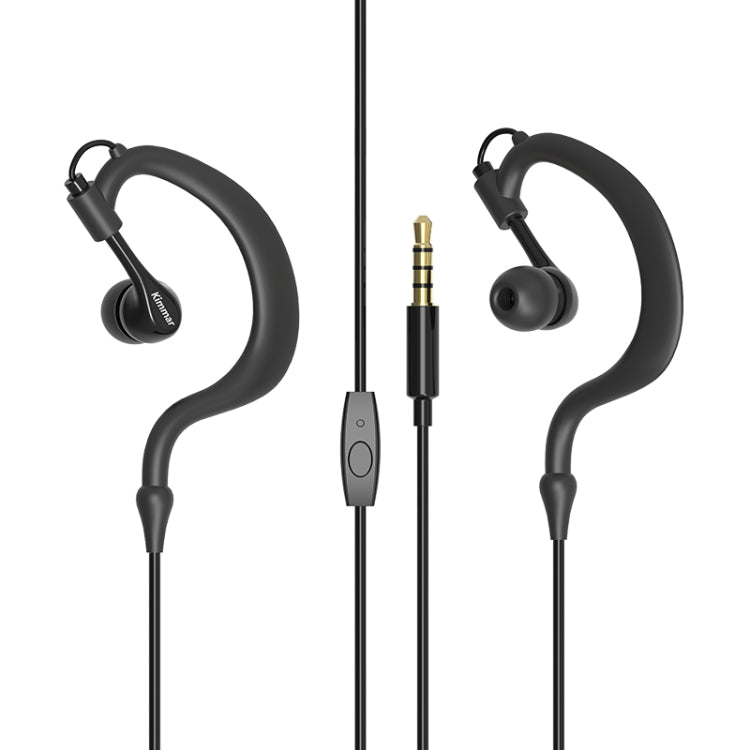 Kimmar R02 Sports Sweat Resistant Wired Earphone(Black) - Sport Earphone by PMC Jewellery | Online Shopping South Africa | PMC Jewellery