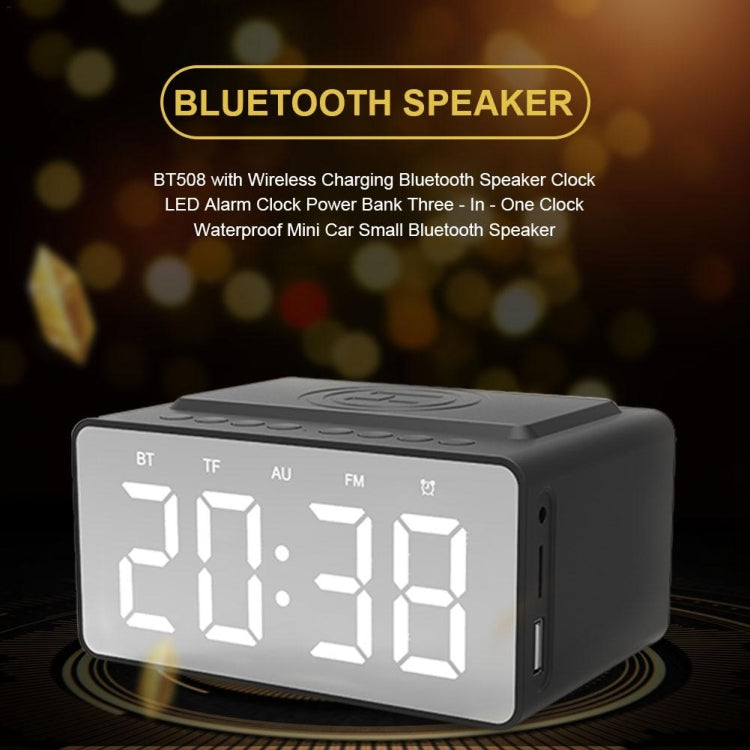 AEC BT508 Wireless Charging Bluetooth Speaker LED Alarm Clock Power Bank Three-In-One Speaker - free shipping - PMC TechLife - Order now!