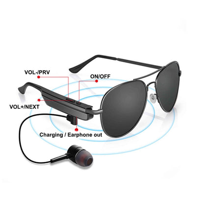 A8 Wireless Earphone Bluetooth Headset Sunglasses Music Headphones Smart Glasses Earbud Hands-free with Mic - Bluetooth Earphone by PMC Jewellery | Online Shopping South Africa | PMC Jewellery