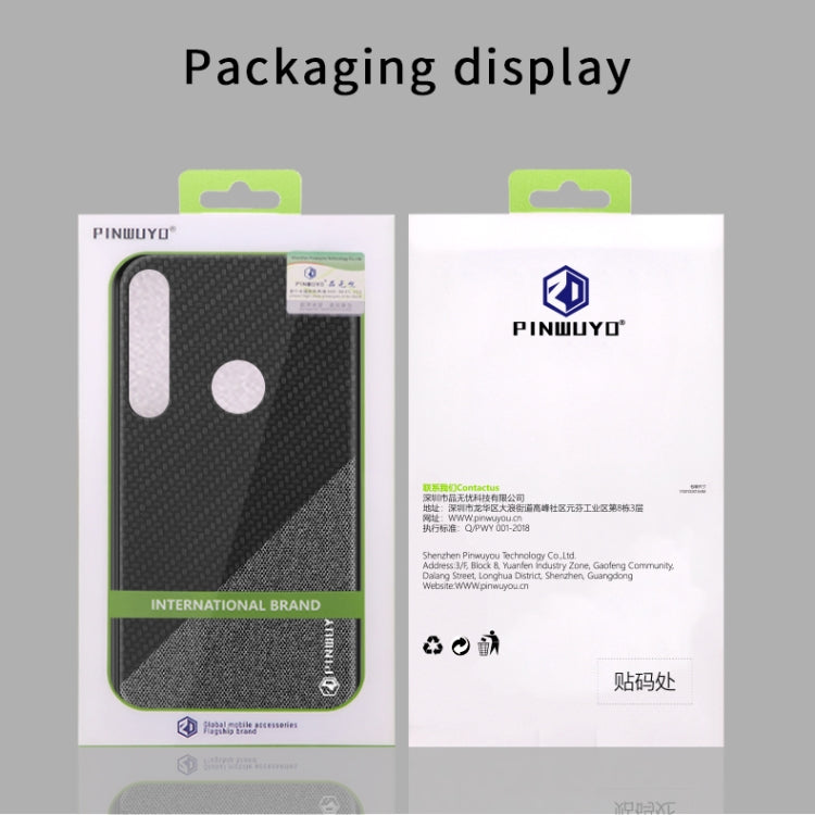 For MOTO G8 Plus PINWUYO Rong Series  Shockproof PC + TPU+ Chemical Fiber Cloth Protective Cover(Black) - free shipping - PMC TechLife - Order now!