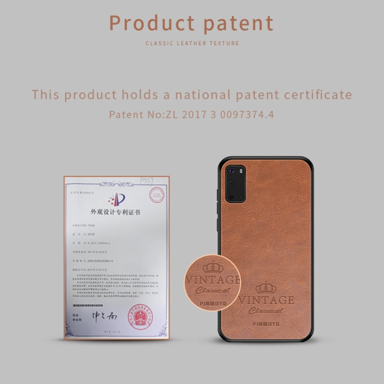 For Galaxy S20 PINWUYO Pin Rui Series Classical Leather, PC + TPU + PU Leather Waterproof And Anti-fall All-inclusive Protective Shell(Blue) - Galaxy Phone Cases by PINWUYO | Online Shopping South Africa | PMC TechLife | Buy Now Pay Later Mobicred