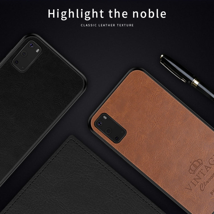 For Galaxy S20 PINWUYO Pin Rui Series Classical Leather, PC + TPU + PU Leather Waterproof And Anti-fall All-inclusive Protective Shell(Brown) - Galaxy Phone Cases by PINWUYO | Online Shopping South Africa | PMC TechLife | Buy Now Pay Later Mobicred