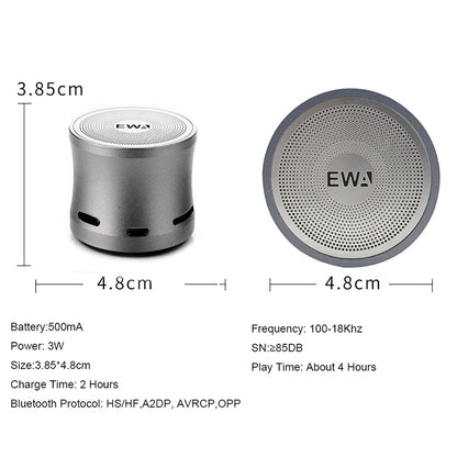 EWA A109M  Portable Bluetooth Speaker Wireless Heavy Bass Bomm Box Subwoofer Phone Call Surround Sound Bluetooth Shower Speaker(Gold) - Mini Speaker by EWA | Online Shopping South Africa | PMC Jewellery