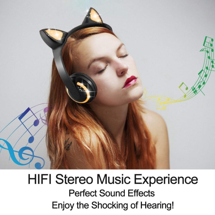 ZW19 LED 7 Colors light Bluetooth Stereo Wireless Headphones Cat Ear Flashing Glowing  Gaming Headset Earphone(Rabbit Girl) - Headset & Headphone by PMC Jewellery | Online Shopping South Africa | PMC Jewellery