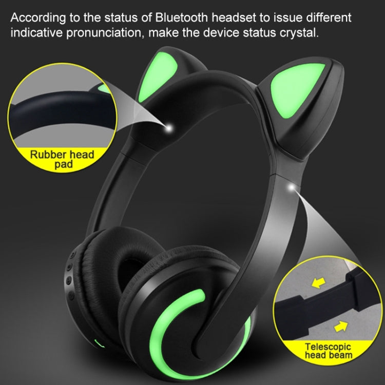 ZW19 LED 7 Colors light Bluetooth Stereo Wireless Headphones Cat Ear Flashing Glowing  Gaming Headset Earphone(Rabbit Girl) - Headset & Headphone by PMC Jewellery | Online Shopping South Africa | PMC Jewellery