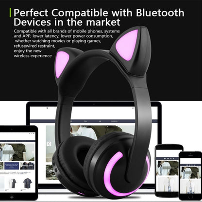 ZW19 LED 7 Colors light Bluetooth Stereo Wireless Headphones Cat Ear Flashing Glowing  Gaming Headset Earphone(Rabbit Girl) - Headset & Headphone by PMC Jewellery | Online Shopping South Africa | PMC Jewellery