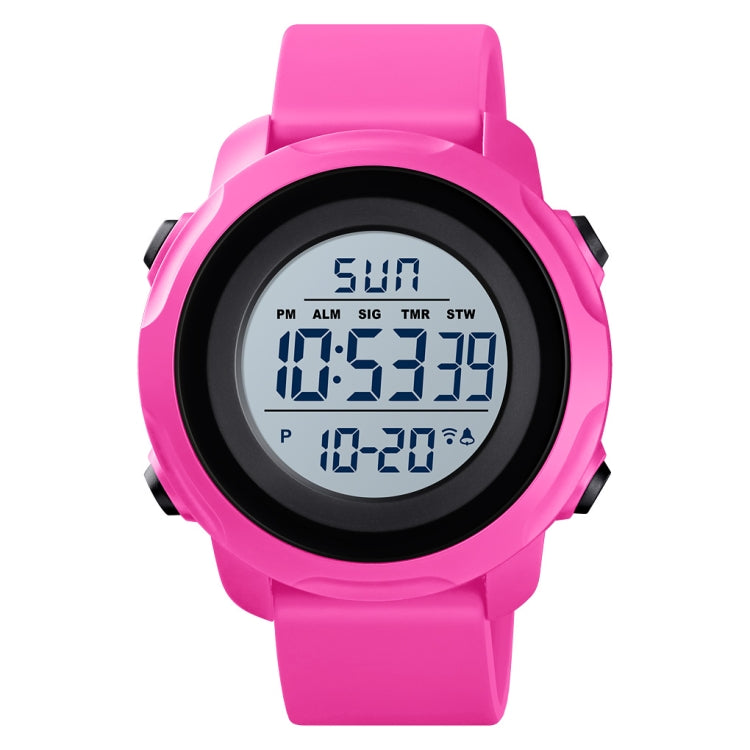 Skmei 1540 Fashion Outdoor Sports Large Dial Student Watch Multi Function Waterproof Mens Electronic Watch(Rose Red) - Silicone Strap Watches by SKMEI | Online Shopping South Africa | PMC Jewellery | Buy Now Pay Later Mobicred