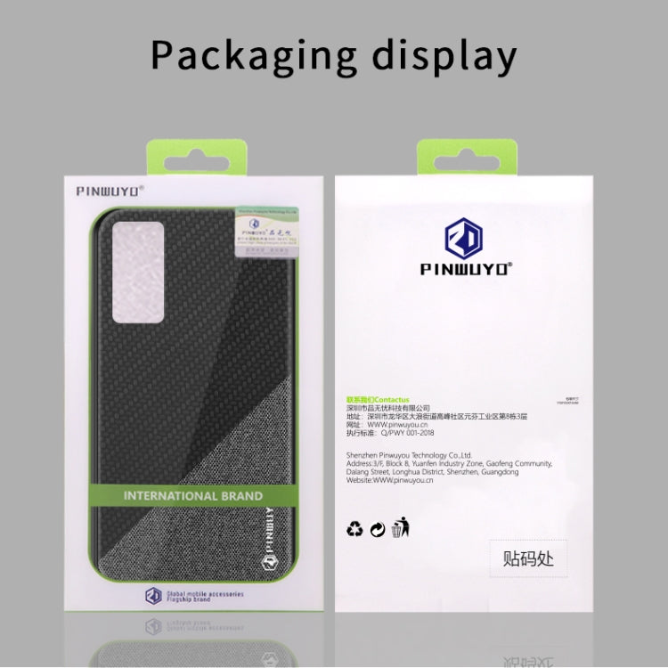 For Huawei P40 PINWUYO Rong Series  Shockproof PC + TPU+ Chemical Fiber Cloth Protective Cover(Blue) - free shipping - PMC TechLife - Order now!