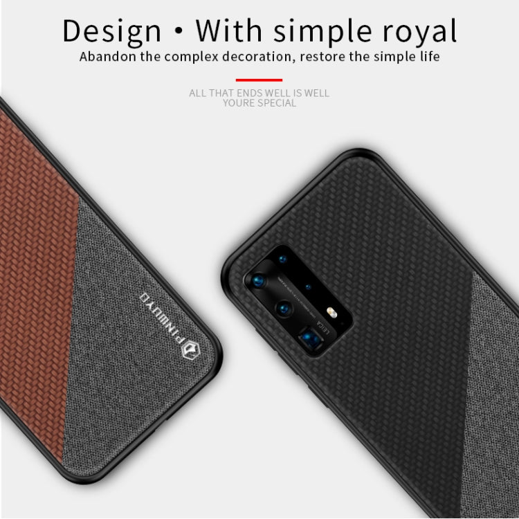 For Huawei P40 pro / P40pro+ PINWUYO Rong Series  Shockproof PC + TPU+ Chemical Fiber Cloth Protective Cover(Black) - Huawei Cases by PINWUYO | Online Shopping South Africa | PMC TechLife | Buy Now Pay Later Mobicred