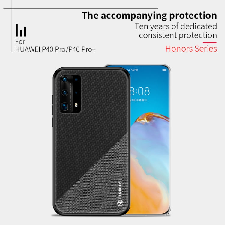 For Huawei P40 pro / P40pro+ PINWUYO Rong Series  Shockproof PC + TPU+ Chemical Fiber Cloth Protective Cover(Red) - Huawei Cases by PINWUYO | Online Shopping South Africa | PMC TechLife | Buy Now Pay Later Mobicred