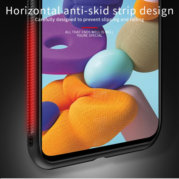 For Galaxy A21 PINWUYO Rong Series  Shockproof PC + TPU+ Chemical Fiber Cloth Protective Cover(Brown) - Galaxy Phone Cases by PINWUYO | Online Shopping South Africa | PMC TechLife | Buy Now Pay Later Mobicred