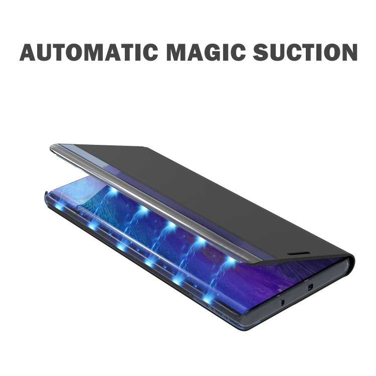 For Galaxy Note 10 Plus Plain Texture Cloth Attraction Flip Holder Leather Phone Case(Blue) - free shipping - PMC TechLife - Order now!