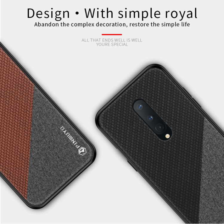 For Oneplus 8 PINWUYO Rong Series  Shockproof PC + TPU+ Chemical Fiber Cloth Protective Cover(Black) - OnePlus Cases by PINWUYO | Online Shopping South Africa | PMC TechLife | Buy Now Pay Later Mobicred