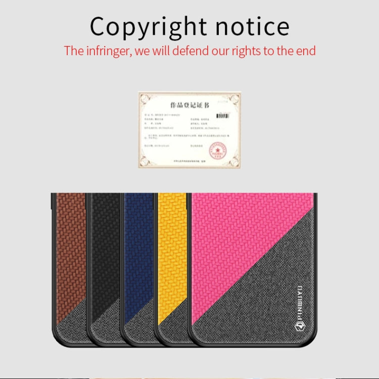 For Oneplus 8 PINWUYO Rong Series  Shockproof PC + TPU+ Chemical Fiber Cloth Protective Cover(Brown) - OnePlus Cases by PINWUYO | Online Shopping South Africa | PMC TechLife | Buy Now Pay Later Mobicred