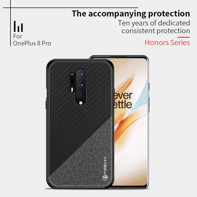 For Oneplus 8 Pro PINWUYO Rong Series  Shockproof PC + TPU+ Chemical Fiber Cloth Protective Cover(Black) - OnePlus Cases by PINWUYO | Online Shopping South Africa | PMC TechLife | Buy Now Pay Later Mobicred
