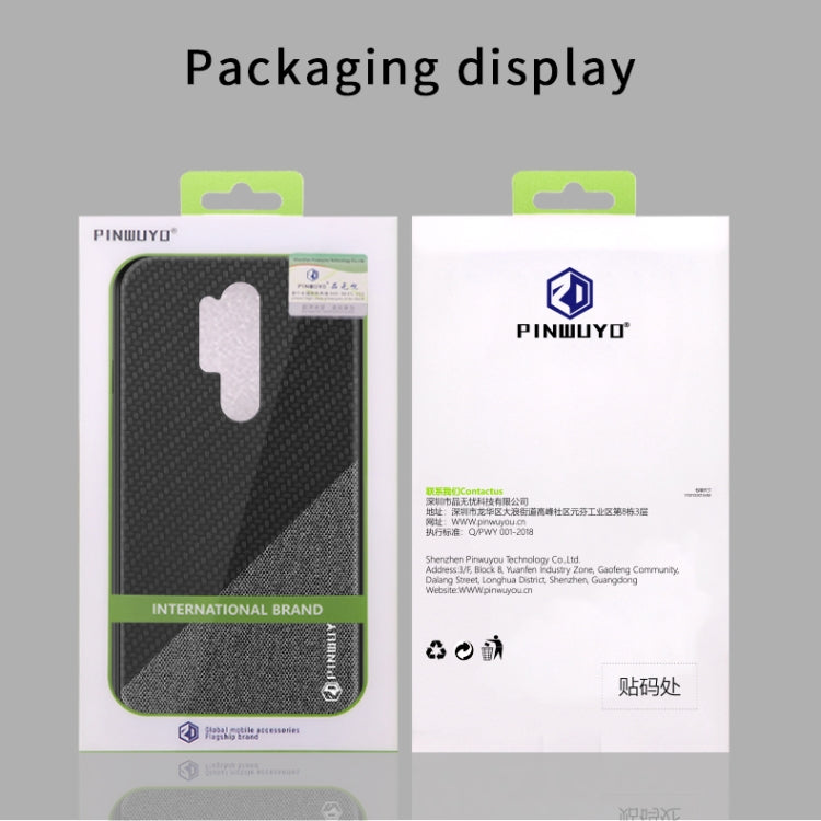 For Oneplus 8 Pro PINWUYO Rong Series  Shockproof PC + TPU+ Chemical Fiber Cloth Protective Cover(Black) - OnePlus Cases by PINWUYO | Online Shopping South Africa | PMC TechLife | Buy Now Pay Later Mobicred