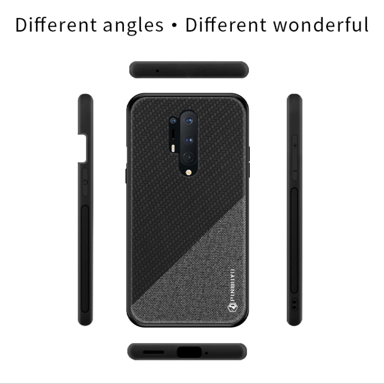 For Oneplus 8 Pro PINWUYO Rong Series  Shockproof PC + TPU+ Chemical Fiber Cloth Protective Cover(Black) - OnePlus Cases by PINWUYO | Online Shopping South Africa | PMC TechLife | Buy Now Pay Later Mobicred