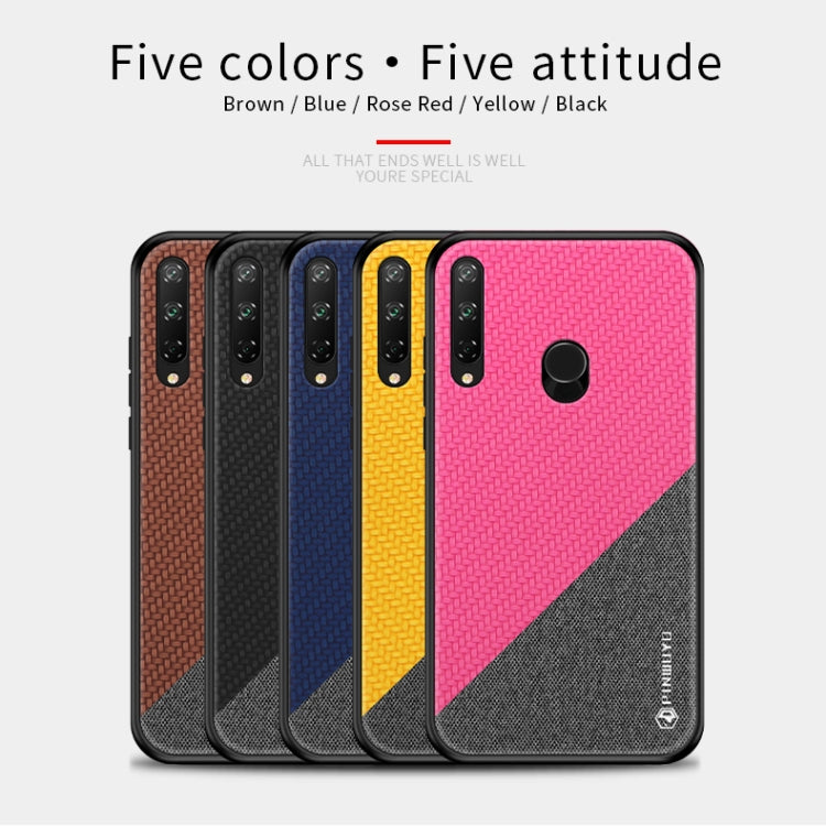 For Huawei Y7P/P40Lite E/Honor9C PINWUYO Rong Series  Shockproof PC + TPU+ Chemical Fiber Cloth Protective Cover(Blue) - Huawei Cases by PINWUYO | Online Shopping South Africa | PMC TechLife | Buy Now Pay Later Mobicred