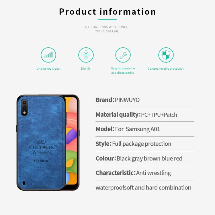 For Galaxy A01 PINWUYO Zun Series PC + TPU + Skin Waterproof And Anti-fall All-inclusive Protective Shell(Black) - free shipping - PMC TechLife - Order now!