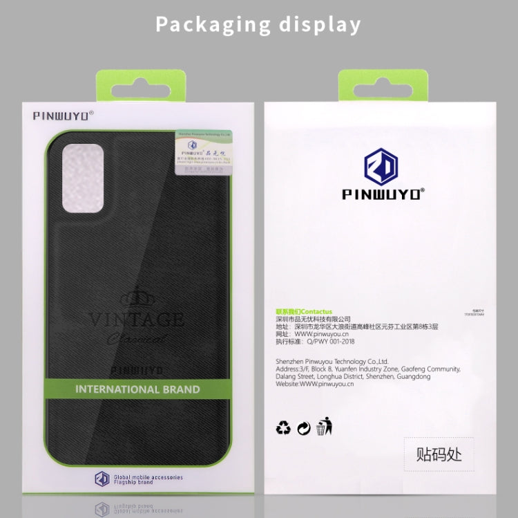 For Galaxy A41 PINWUYO Zun Series PC + TPU + Skin Waterproof And Anti-fall All-inclusive Protective Shell(Black) - Galaxy Phone Cases by PINWUYO | Online Shopping South Africa | PMC TechLife | Buy Now Pay Later Mobicred