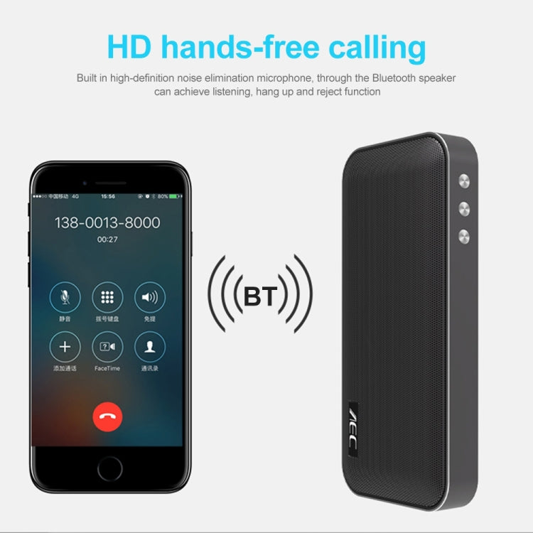AEC BT-205 Portable Wireless Bluetooth Speaker Stereo Music Loudspeaker Built-in Microphone, Support TF Card(Black) - free shipping - PMC TechLife - Order now!