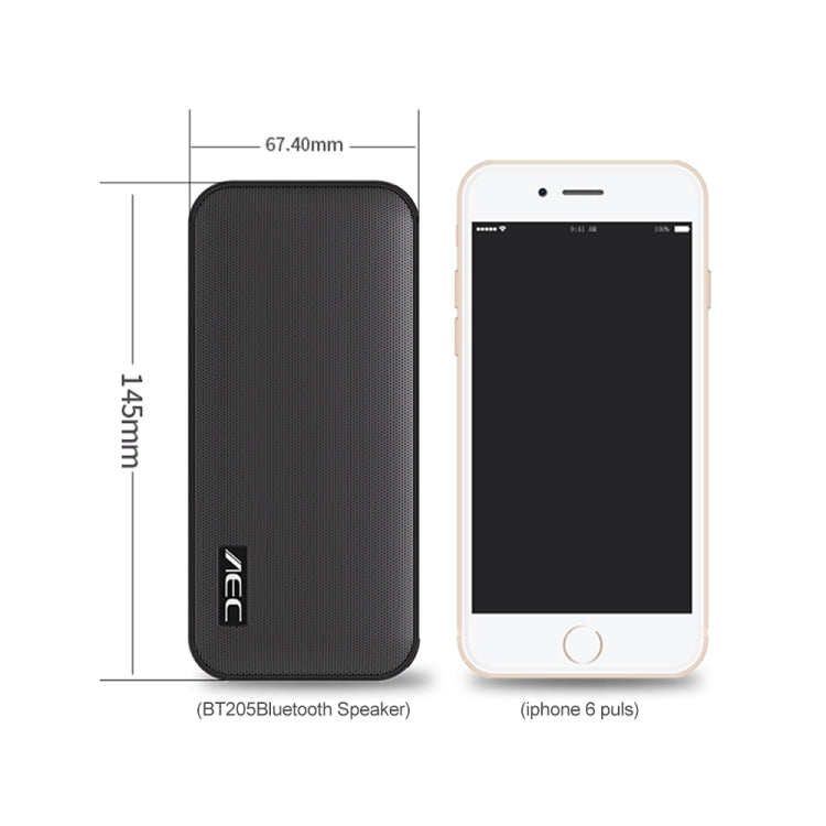 AEC BT-205 Portable Wireless Bluetooth Speaker Stereo Music Loudspeaker Built-in Microphone, Support TF Card(Black) - free shipping - PMC TechLife - Order now!