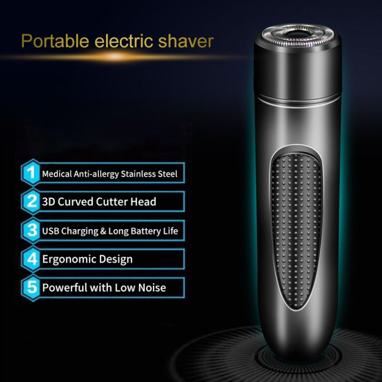 Mini USB Rechargeable Electric Razor Self-service Hair Clipper Shaver(Black) - Electric Shavers by PMC Jewellery | Online Shopping South Africa | PMC Jewellery