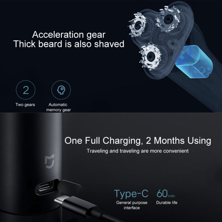 Original Xiaomi Mijia S500 Portable Electric Shaver with LED Display & 3 Cutter Head(Black) - Electric Shavers by Xiaomi | Online Shopping South Africa | PMC Jewellery