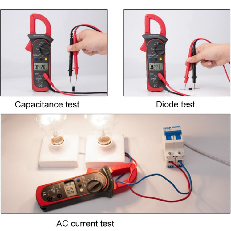 ANENG ST201 AC And DC Digital Clamp Multimeter Voltage And Current Measuring Instrument Tester(Red) - Digital Multimeter by ANENG | Online Shopping South Africa | PMC Jewellery