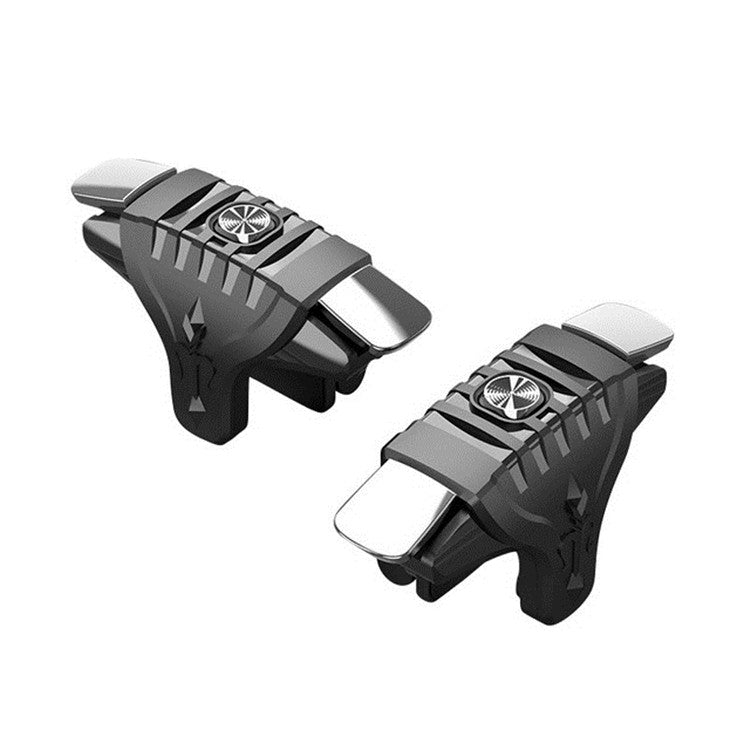 2 Pairs F01 Electroplating Mechanical Shaft Bidirectional Button Auxiliary Shooting Game Handle for Mobile Phones within The Thickness of 6.1-12.0mm(Black) - Handle Shooter by PMC TechLife | Online Shopping South Africa | PMC TechLife | Buy Now Pay Later Mobicred