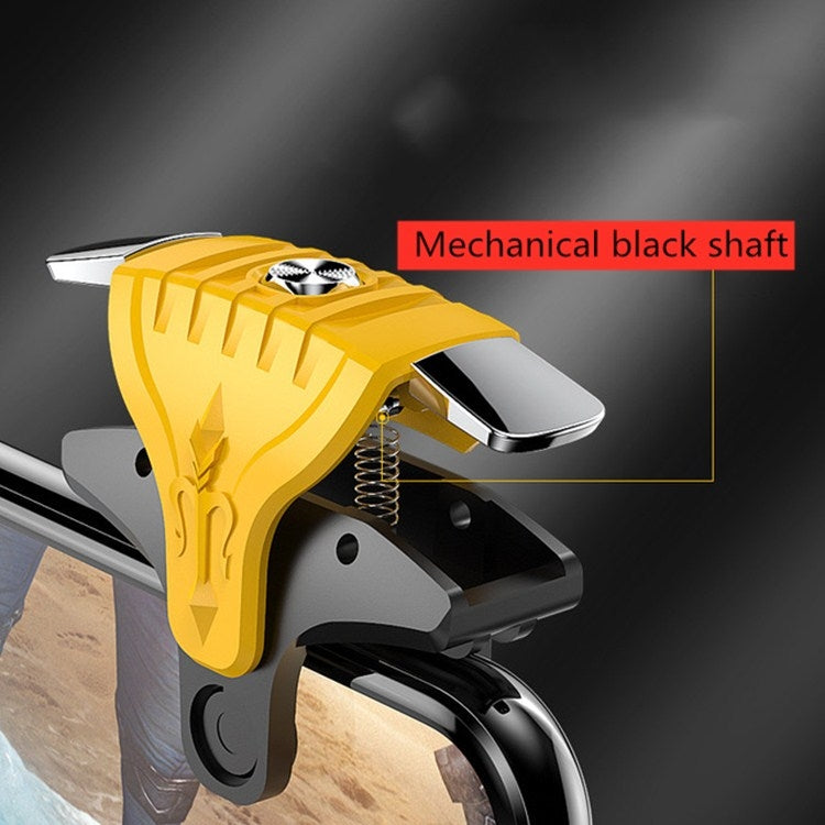 2 Pairs F01 Electroplating Mechanical Shaft Bidirectional Button Auxiliary Shooting Game Handle for Mobile Phones within The Thickness of 6.1-12.0mm(Black) - Handle Shooter by PMC TechLife | Online Shopping South Africa | PMC TechLife | Buy Now Pay Later Mobicred