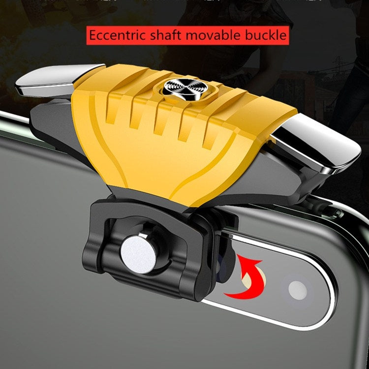 2 Pairs F01 Electroplating Mechanical Shaft Bidirectional Button Auxiliary Shooting Game Handle for Mobile Phones within The Thickness of 6.1-12.0mm(Black) - Handle Shooter by PMC TechLife | Online Shopping South Africa | PMC TechLife | Buy Now Pay Later Mobicred