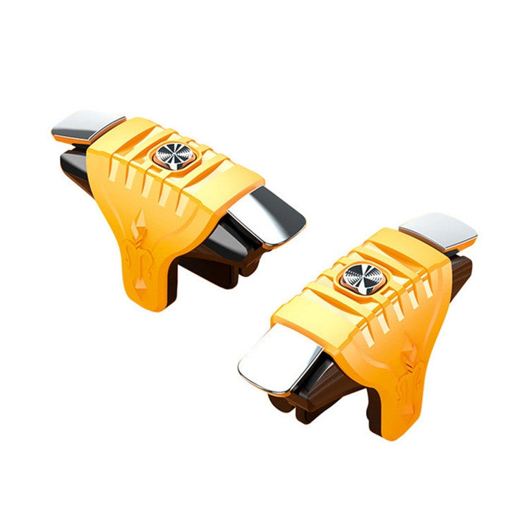 2 Pairs F01 Electroplating Mechanical Shaft Bidirectional Button Auxiliary Shooting Game Handle for Mobile Phones within The Thickness of 6.1-12.0mm(Yellow) - Handle Shooter by PMC TechLife | Online Shopping South Africa | PMC TechLife