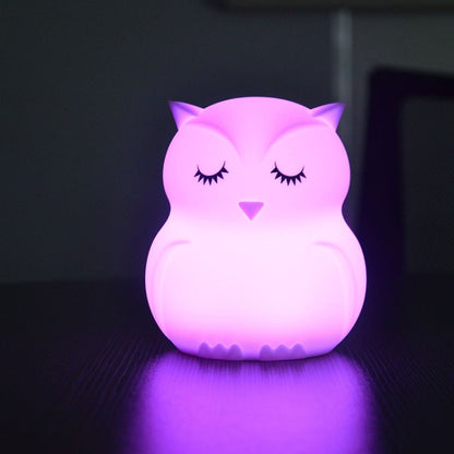 Cute owl cartoon colorful LED Lamp creative silicone night light childrens toy lamp bedroom decoration USB charging light - Night Lights by PMC Jewellery | Online Shopping South Africa | PMC Jewellery