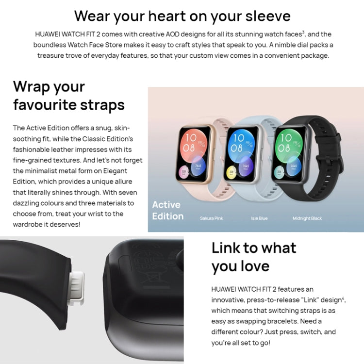 Original Huawei WATCH FIT 2 Smart Sports Watch, Color:Fashion White - free shipping - PMC TechLife - Order now!