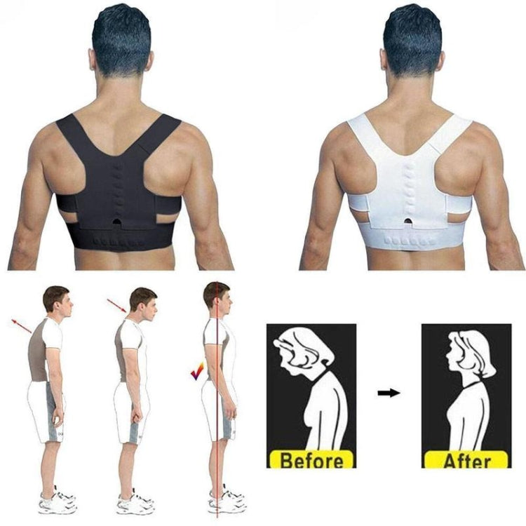 Magnetic Therapy Posture Corrector Brace Shoulder Back Support Belt for Men Women Adult Braces Supports Upper Correction Corset, Size:M(White) - Corrector by posture sport | Online Shopping South Africa | PMC Jewellery