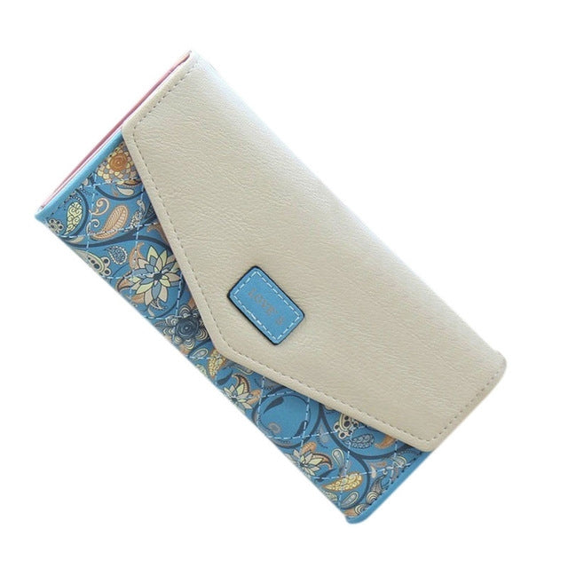 Fashion Ladies Leather Clutch Bag Purse Long Cartoon Wallet Coin Purse(Light Blue) - free shipping - PMC TechLife - Order now!