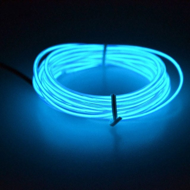 Flexible LED Light EL Wire String Strip Rope Glow Decor Neon Lamp USB Controlle 3M Energy Saving Mask Glasses Glow Line F277(Blue Light) - Laser Stage Lighting by PMC TechLife | Online Shopping South Africa | PMC TechLife