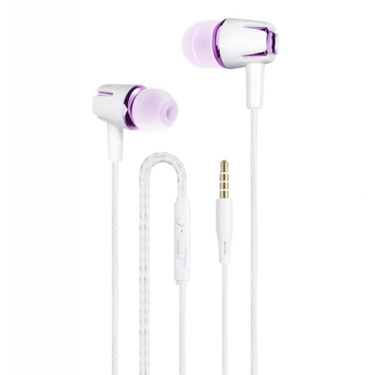3.5mm Wired Earphone Earbuds Stereo Sound Metal Bass Headset with Mic for Smart Phone(Rose red) - In Ear Wired Earphone by PMC TechLife | Online Shopping South Africa | PMC TechLife